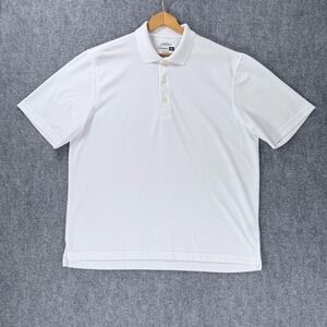 Jack Nicklaus Performance 18 Men's Large White Golf Polo Moisture Wicking